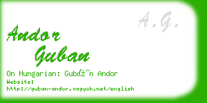 andor guban business card